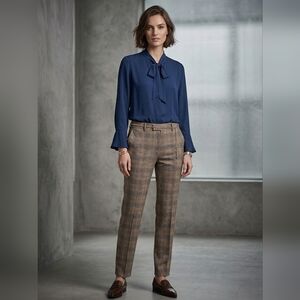 H&M Brown Plaid Trousers